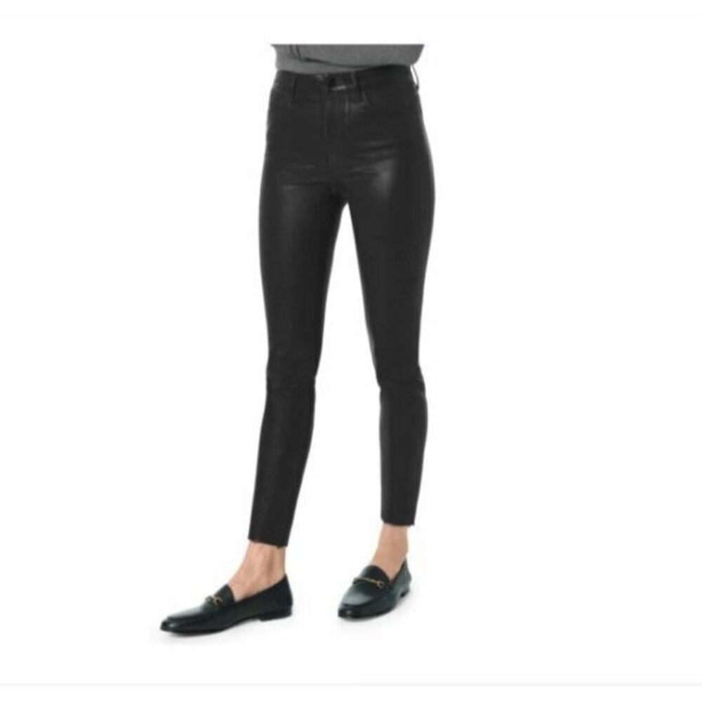 Joe's Jeans The Charlie High Rise Coated Skinny Ankle Jeans Black SZ 25 NWT $198